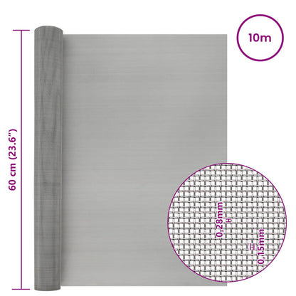 Mesh Screen 60 x 1000 cm 60 Mesh Stainless Steel 201 Silver