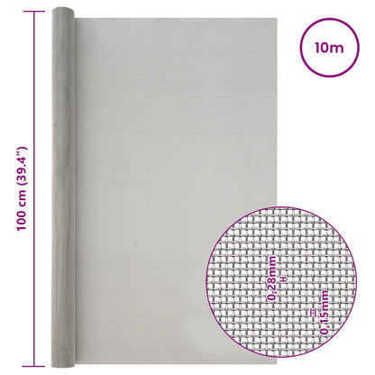 Mesh Screen 100 x 1000 cm 60 Mesh Stainless Steel 201 Silver