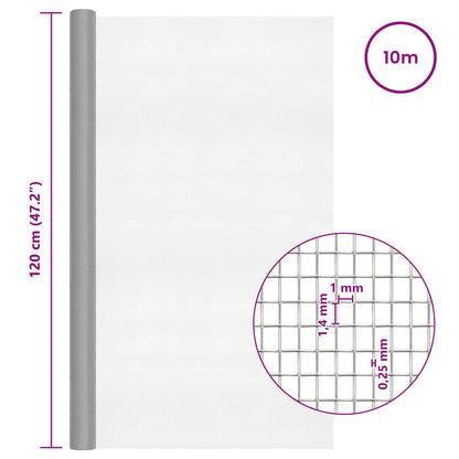 Mesh Screen 120 x 1000 cm 18 mesh Stainless Steel 304 Silver