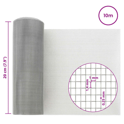 Mesh Screen 20 x 1000 cm 18 mesh Stainless Steel 304 Silver