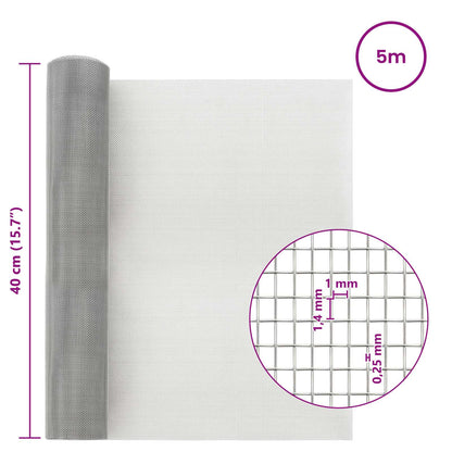 Mesh Screen 40 x 500 cm 18 mesh Stainless Steel 304 Silver