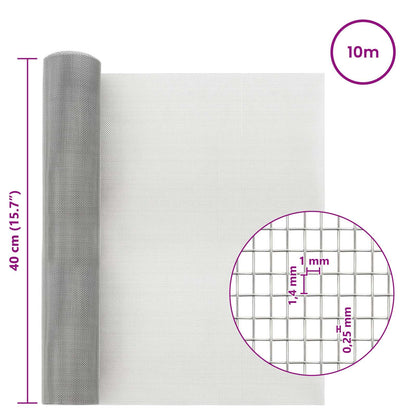 Mesh Screen 40 x 1000 cm 18 mesh Stainless Steel 304 Silver