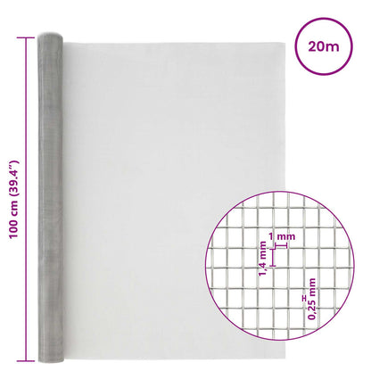 Mesh Screen 100 x 2000 cm 18 mesh Stainless Steel 304 Silver
