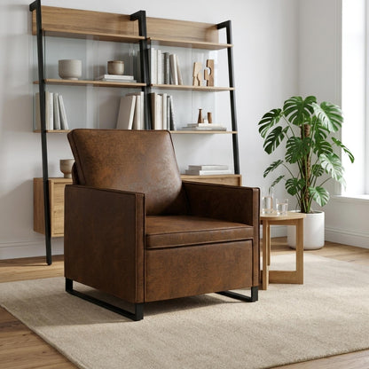 Armchair Brown 70 x 81 x 82 cm Faux Suede Fabric