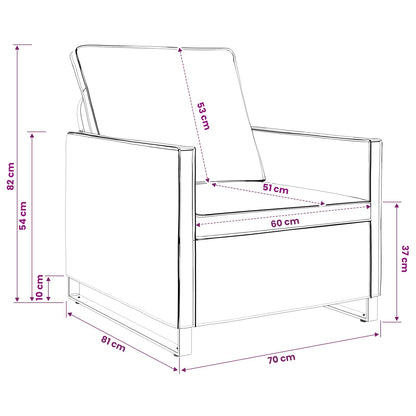Armchair Light Grey 70 x 81 x 82 cm Faux Suede Fabric