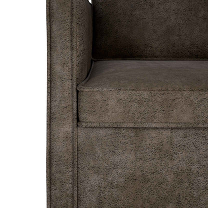 Single Sofa Dark Grey 70 x 81 x 82 cm Faux Suede Fabric