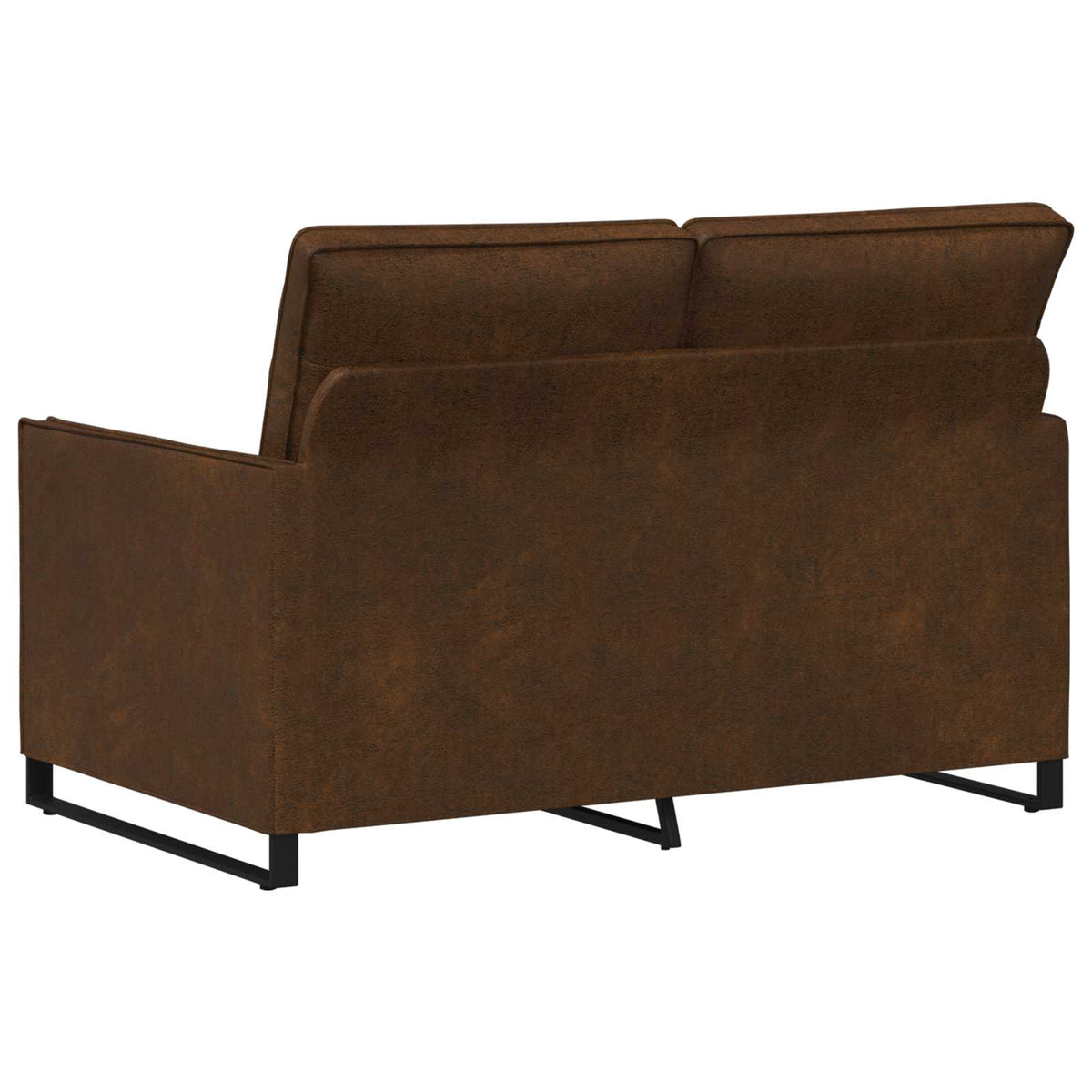 2 Seater Sofa Brown 130 x 81 x 82 cm Faux Suede Fabric