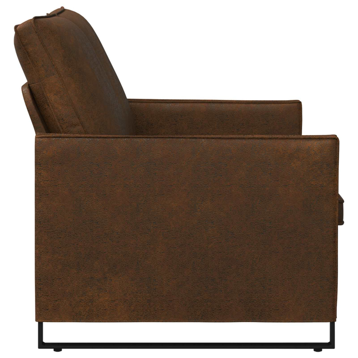 2 Seater Sofa Brown 130 x 81 x 82 cm Faux Suede Fabric