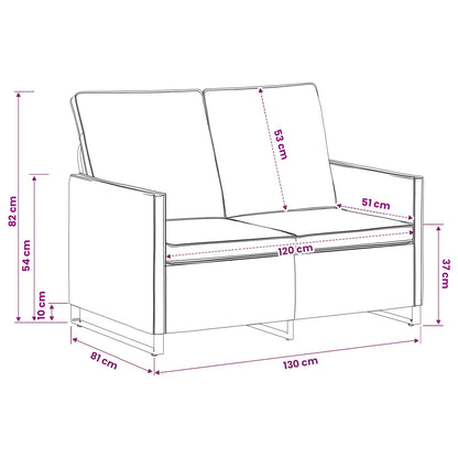 2 Seater Sofa Brown 130 x 81 x 82 cm Faux Suede Fabric