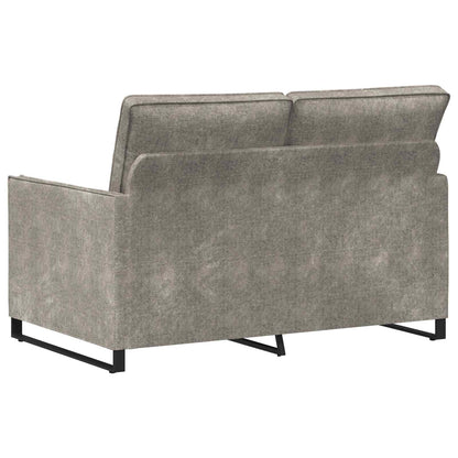2 Seater Sofa Light Grey 130 x 81 x 82 cm Faux Suede Fabric