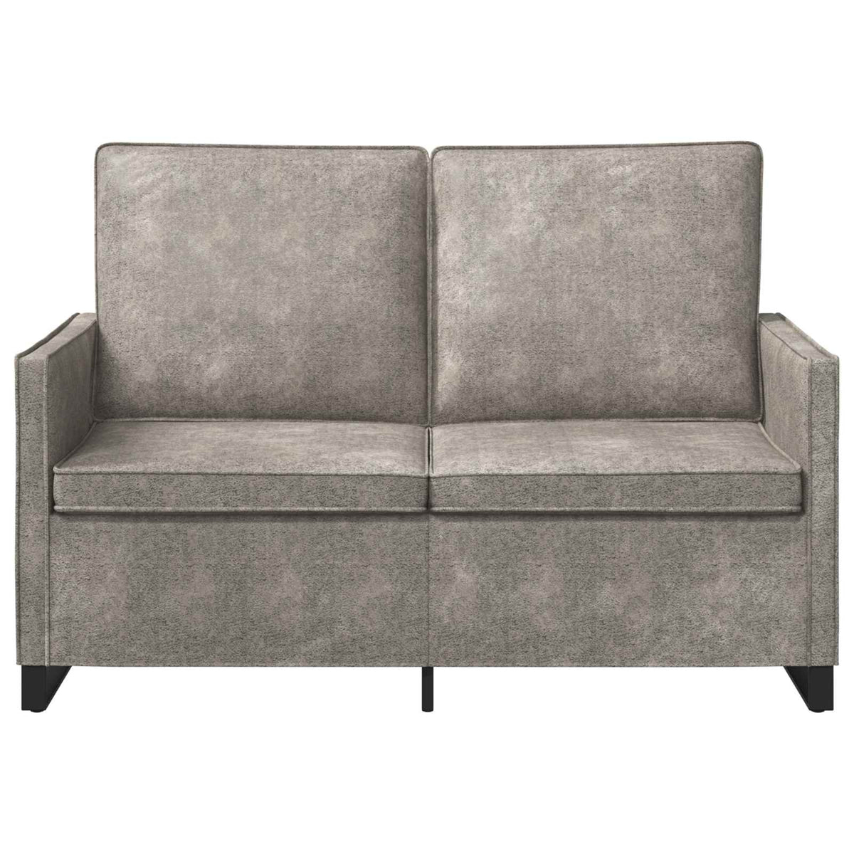 2 Seater Sofa Light Grey 130 x 81 x 82 cm Faux Suede Fabric