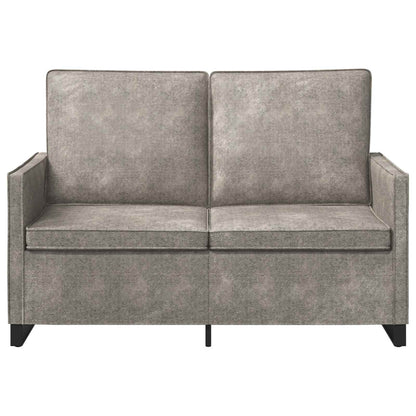 2 Seater Sofa Light Grey 130 x 81 x 82 cm Faux Suede Fabric