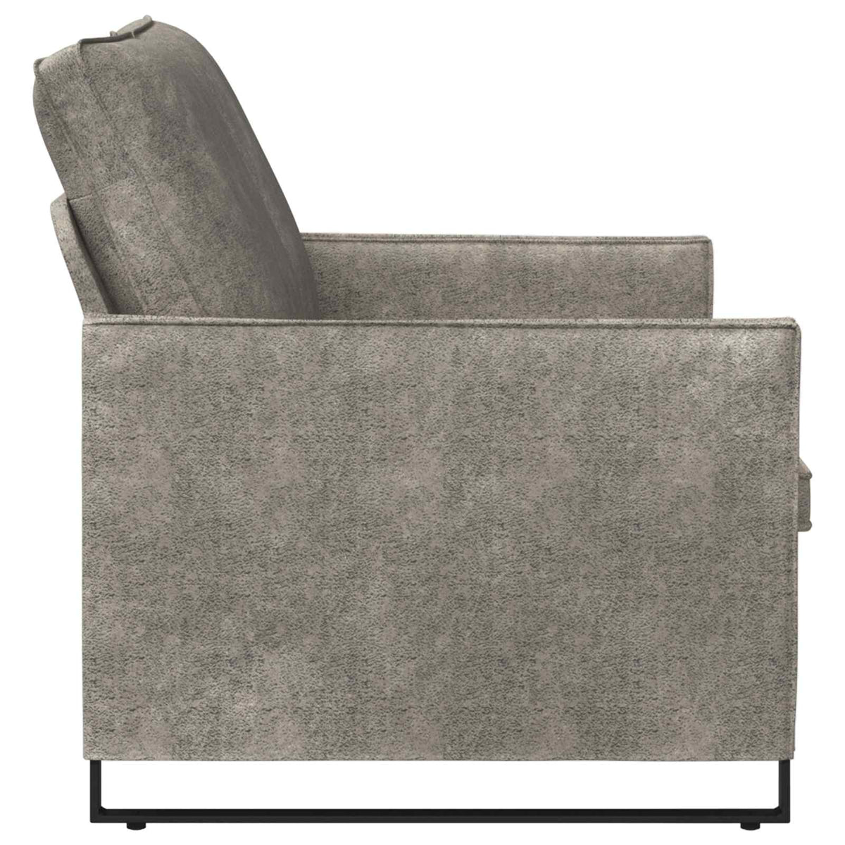2 Seater Sofa Light Grey 130 x 81 x 82 cm Faux Suede Fabric