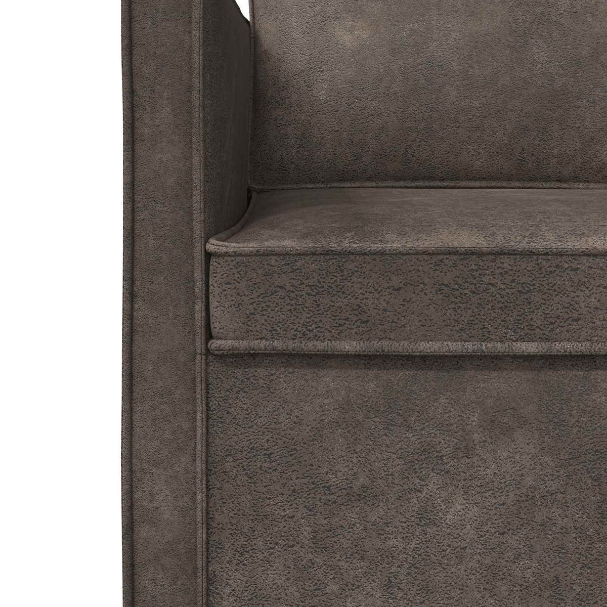 2 Seater Sofa Dark Grey 130 x 81 x 82 cm Faux Suede Fabric