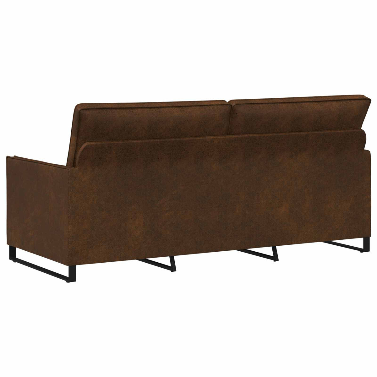 3 Seater Sofa Brown 190 x 81 x 82 cm Faux Suede Fabric