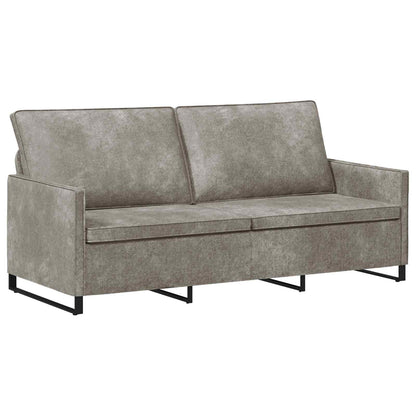 3 Seater Sofa Light Grey 190 x 81 x 82 cm Faux Suede Fabric