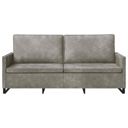 3 Seater Sofa Light Grey 190 x 81 x 82 cm Faux Suede Fabric
