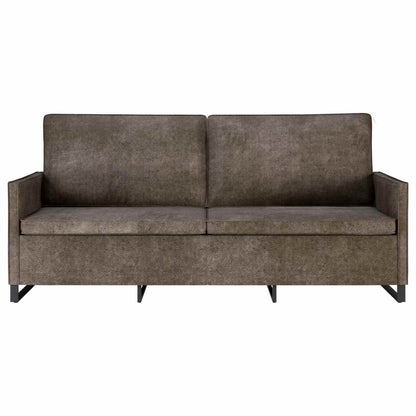 3 Seater Sofa Dark Grey 190 x 81 x 82 cm Faux Suede Fabric