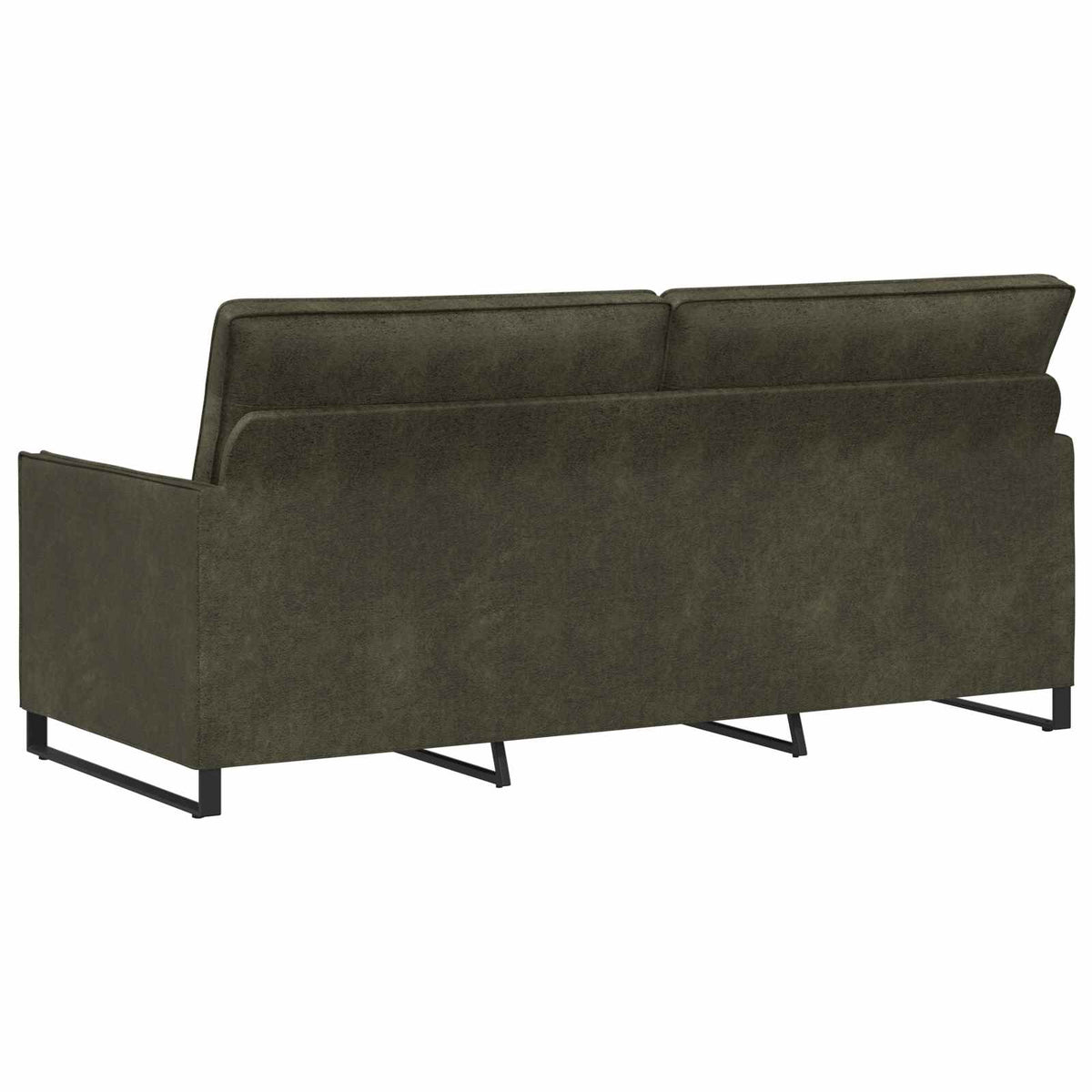 3 Seater Sofa Army Green 190 x 81 x 82 cm Faux Suede Fabric