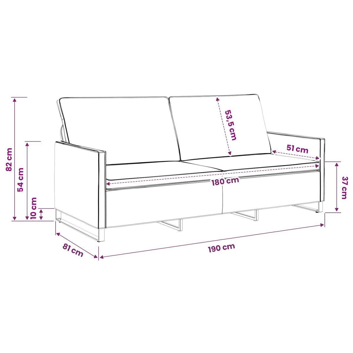 3 Seater Sofa Army Green 190 x 81 x 82 cm Faux Suede Fabric