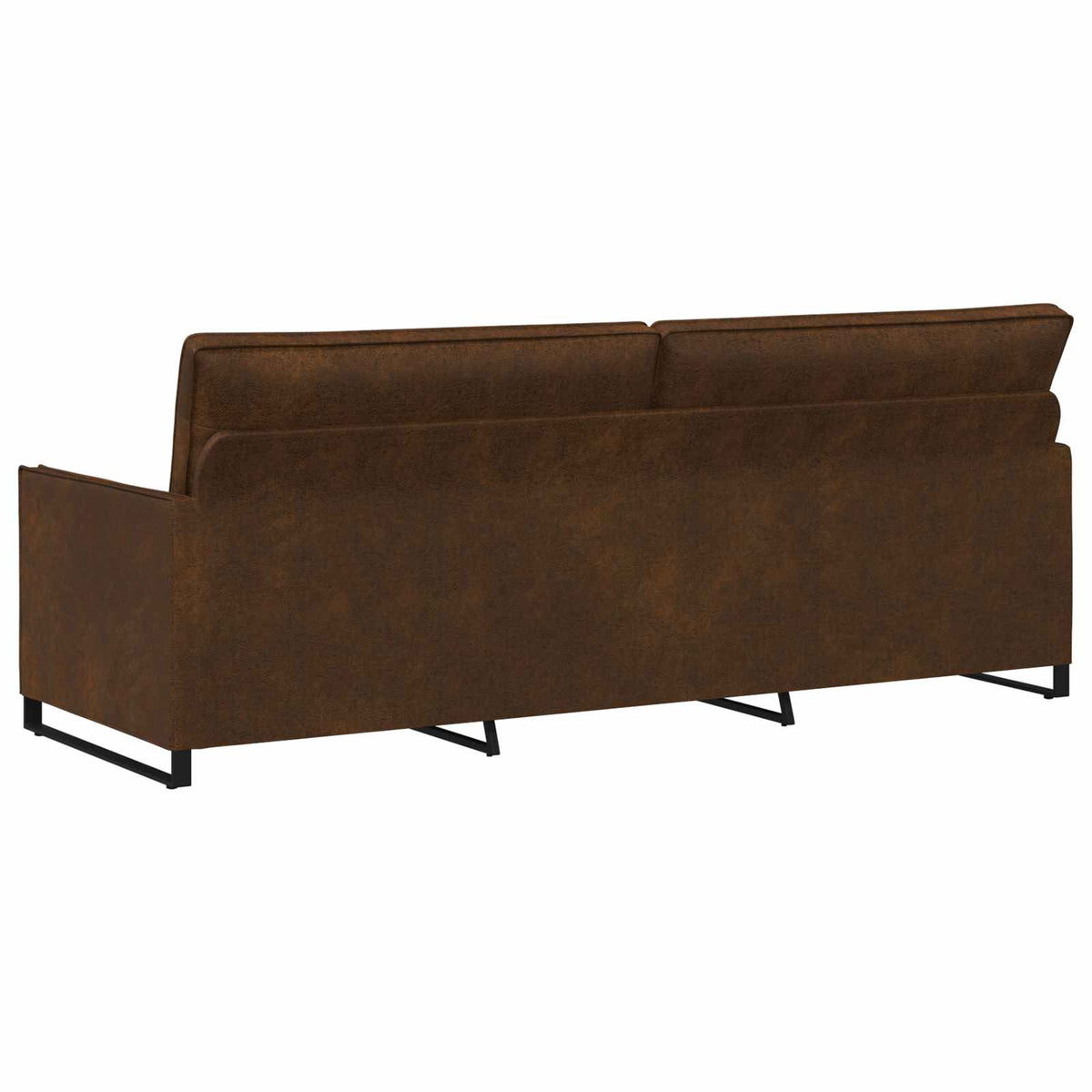 3 Seater Sofa Brown 220 x 81 x 82 cm Faux Suede Fabric