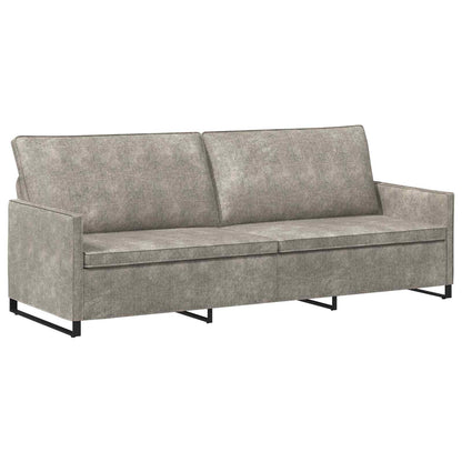 3 Seater Sofa Light Grey 220 x 81 x 82 cm Faux Suede Fabric