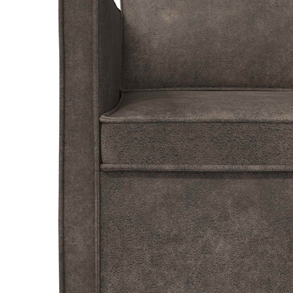 3 Seater Sofa Dark Grey 220 x 81 x 82 cm Faux Suede Fabric