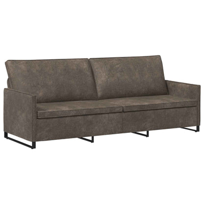3 Seater Sofa Dark Grey 220 x 81 x 82 cm Faux Suede Fabric