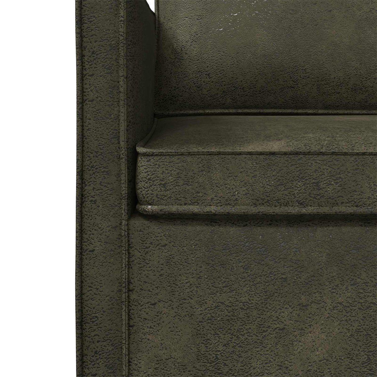 3 Seater Sofa Army Green 220 x 81 x 82 cm Faux Suede Fabric
