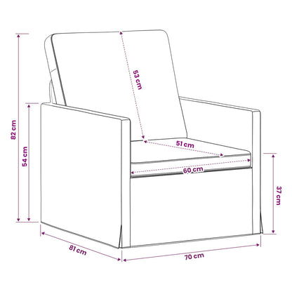Armchair Light Yellow 70 x 81 x 82 cm Fabric