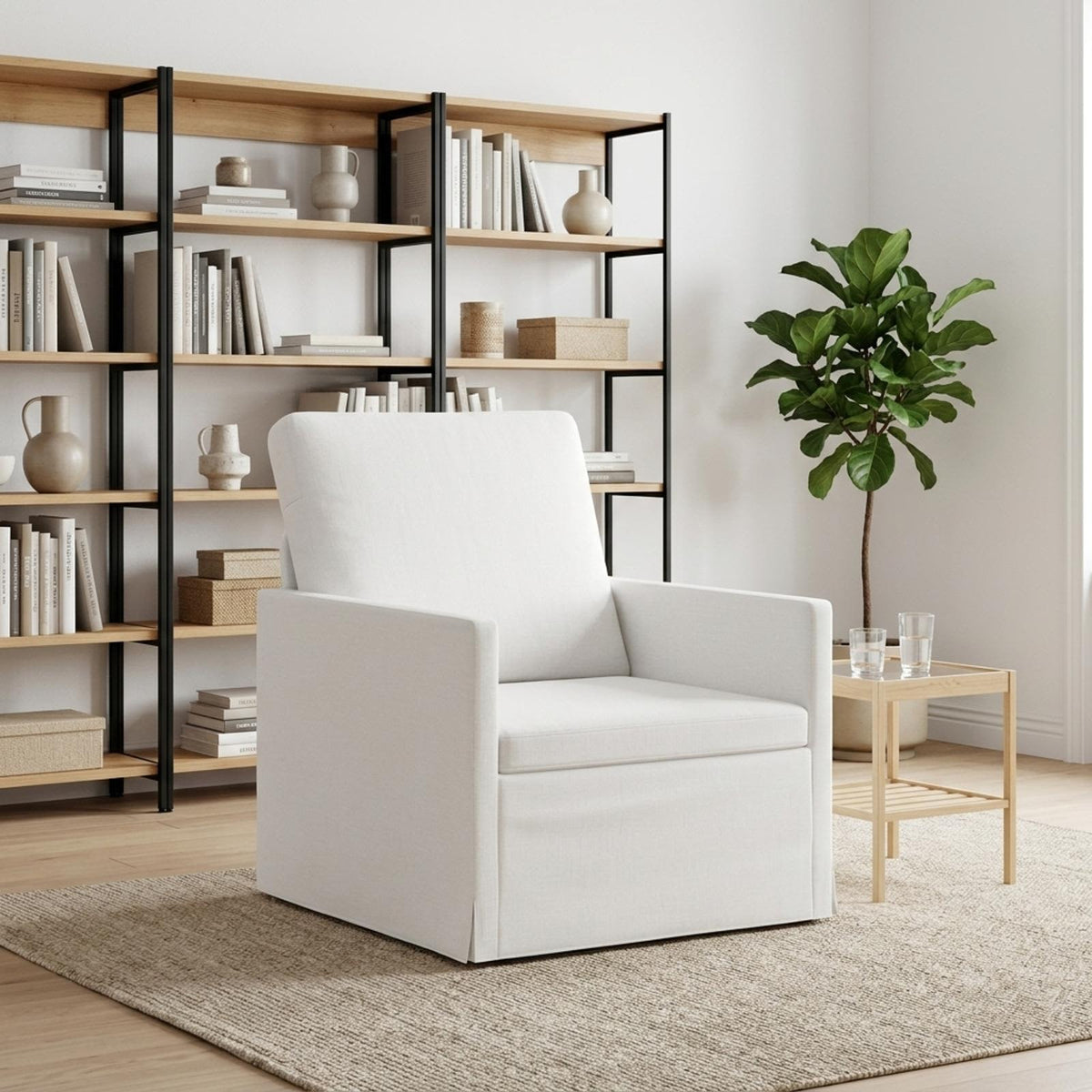 Armchair White 70 x 81 x 82 cm Fabric