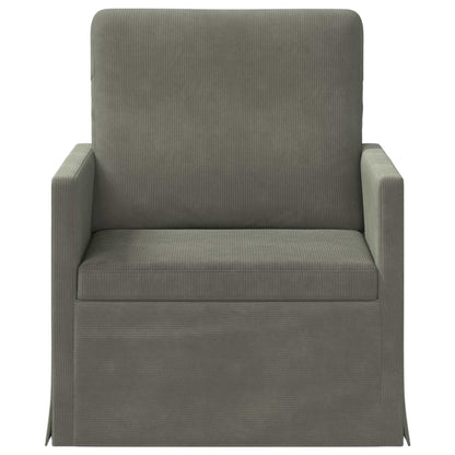 Armchair Light Grey 70 x 81 x 82 cm Corduroy Fabric