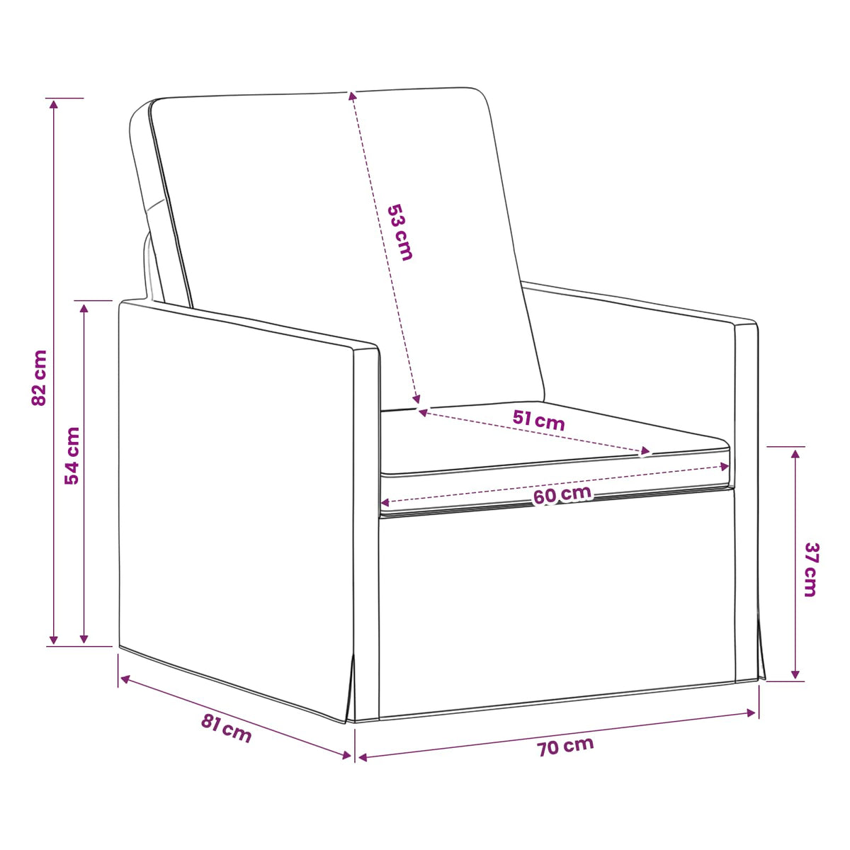 Armchair Dark Grey 70 x 81 x 82 cm Corduroy Fabric