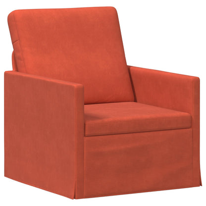 Armchair Red Orange 70 x 81 x 82 cm Corduroy Fabric