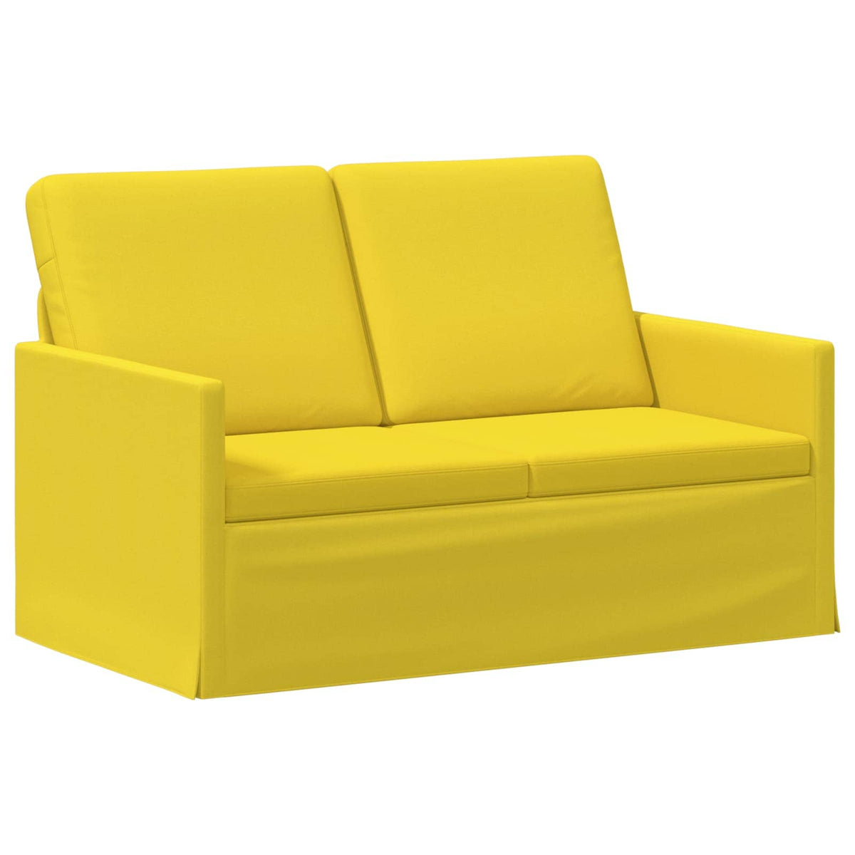 2 Seater Sofa Light Yellow 130 x 81 x 82 cm Fabric