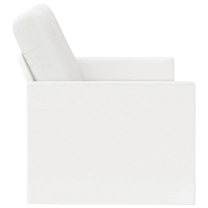 2 Seater Sofa White 130 x 81 x 82 cm Fabric
