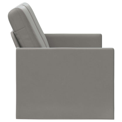 2 Seater Sofa Light Grey 130 x 81 x 82 cm Velvet