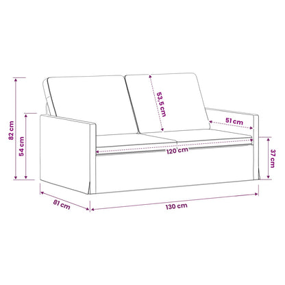 2 Seater Sofa Dark Grey 130 x 81 x 82 cm Velvet