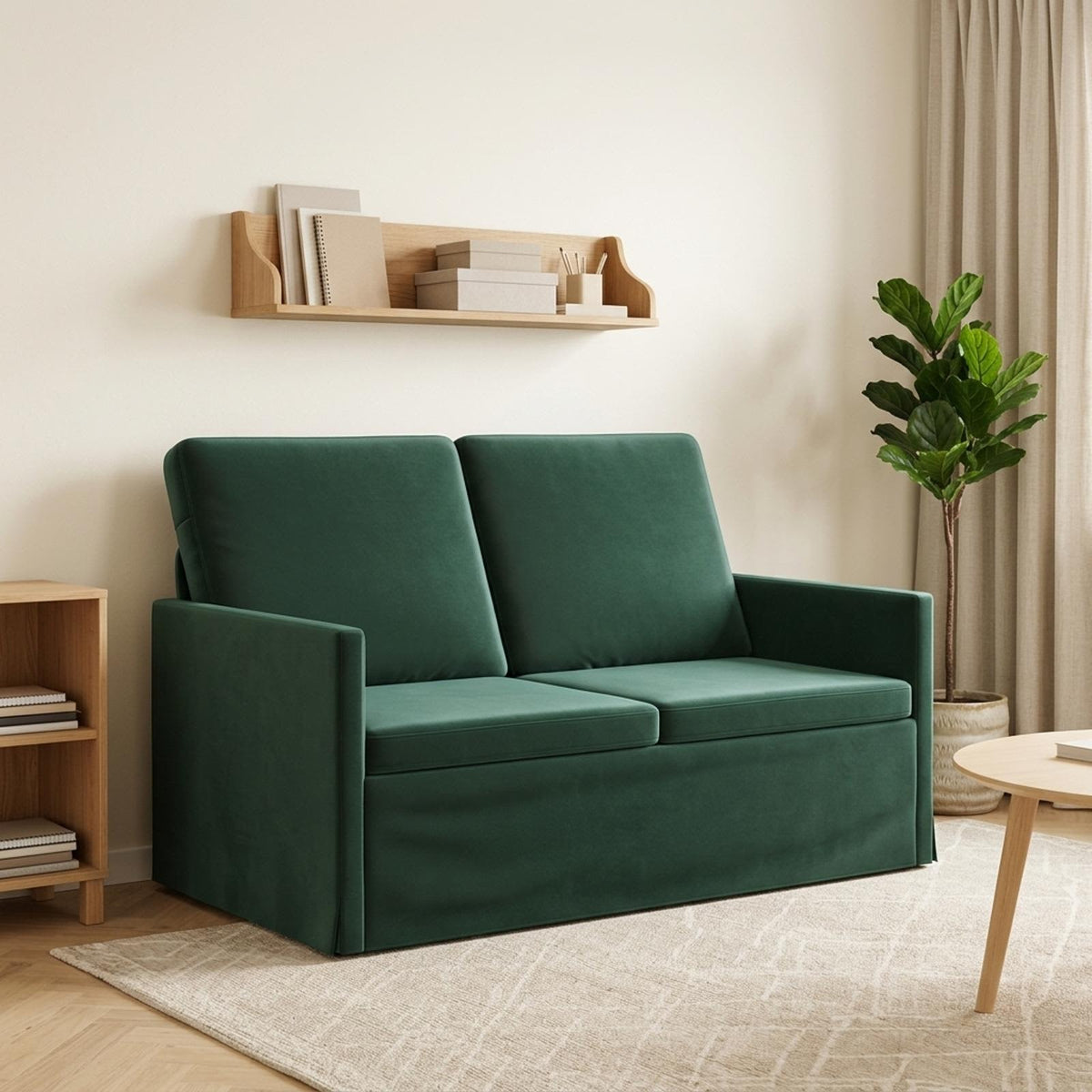 2 Seater Sofa Dark Green 130 x 81 x 82 cm Velvet