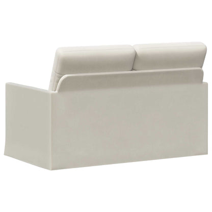 2 Seater Sofa Cream 130 x 81 x 82 cm Velvet