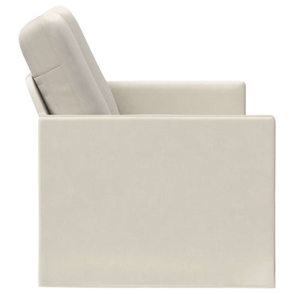 2 Seater Sofa Cream 130 x 81 x 82 cm Velvet