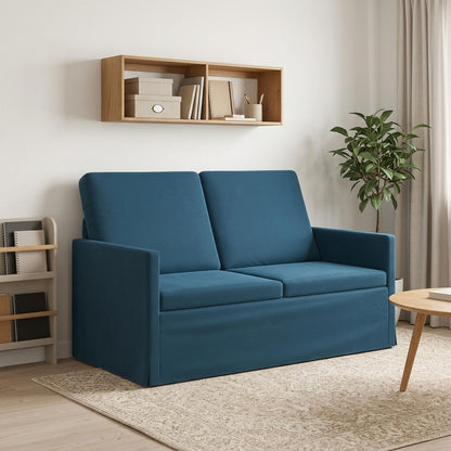 2 Seater Sofa Blue 130 x 81 x 82 cm Velvet