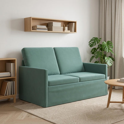 2 Seater Sofa Sea Green 130 x 81 x 82 cm Velvet