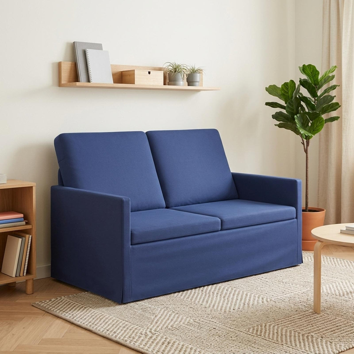 2 Seater Sofa Police Blue 130 x 81 x 82 cm Velvet