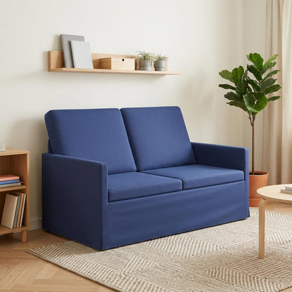 2 Seater Sofa Police Blue 130 x 81 x 82 cm Velvet
