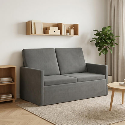 2 Seater Sofa Dark Grey 130 x 81 x 82 cm Corduroy Fabric