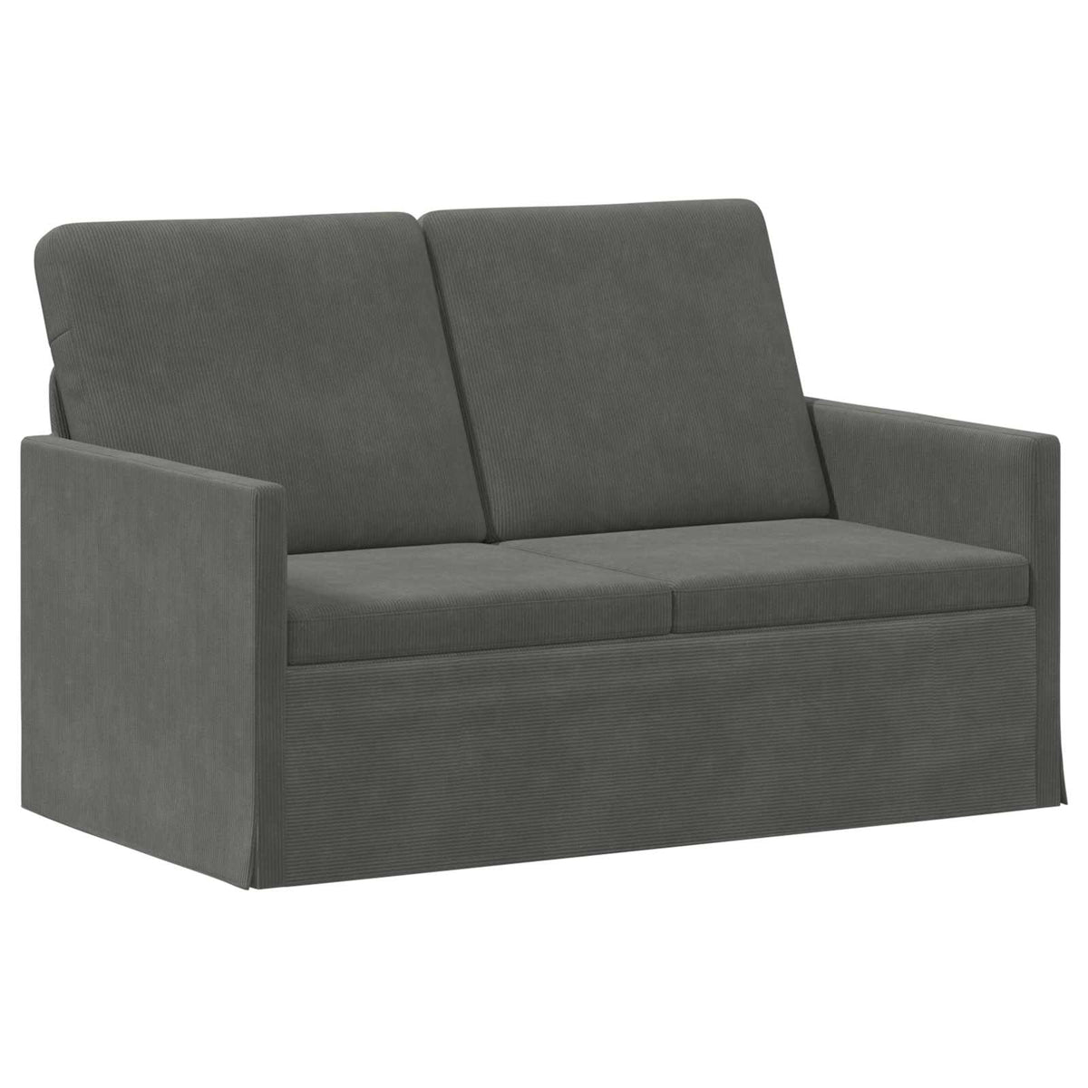 2 Seater Sofa Dark Grey 130 x 81 x 82 cm Corduroy Fabric