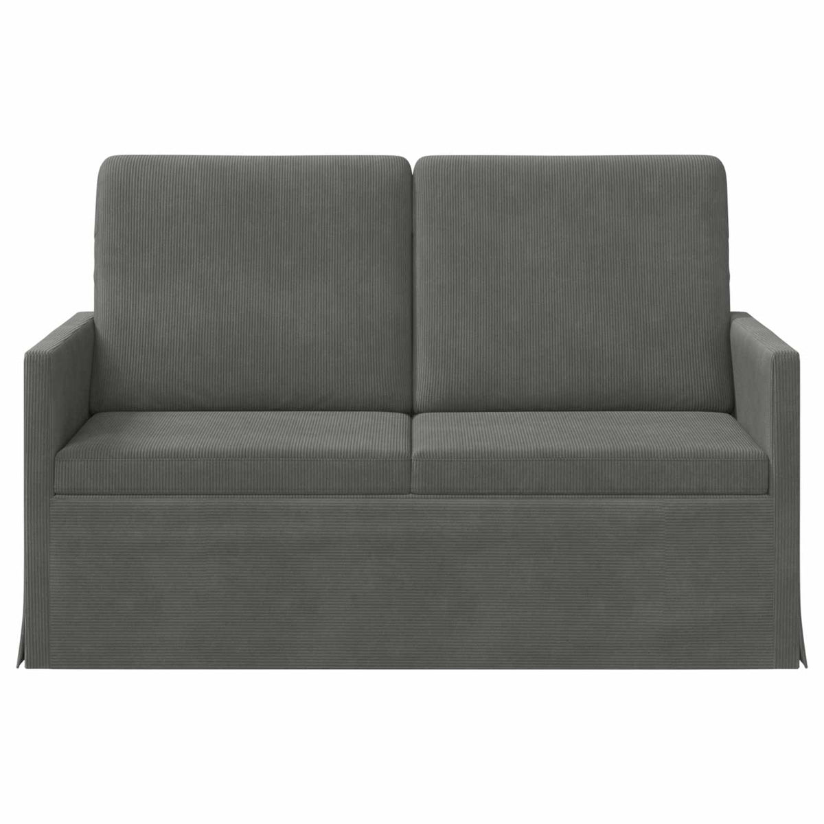 2 Seater Sofa Dark Grey 130 x 81 x 82 cm Corduroy Fabric