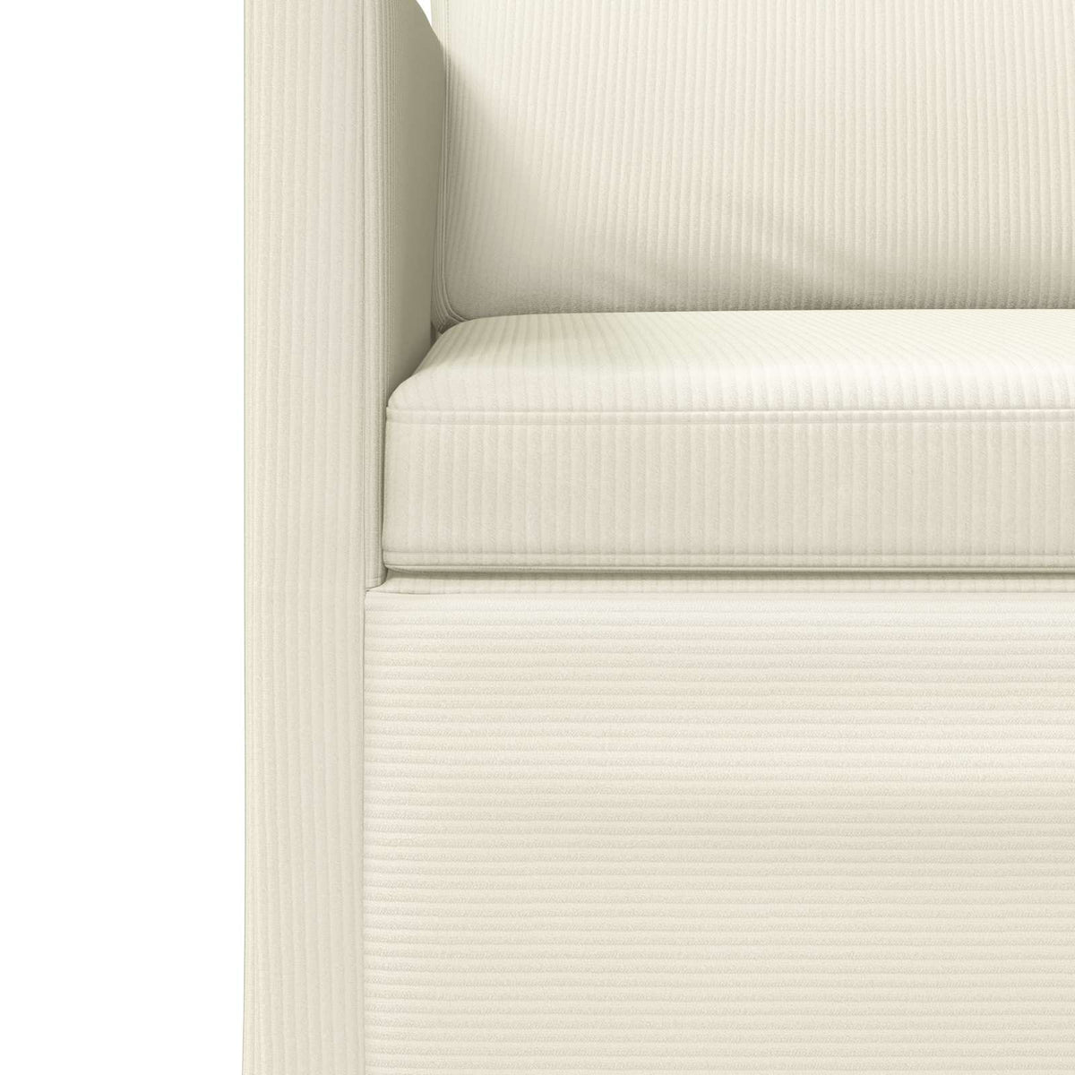 2 Seater Sofa Cream 130 x 81 x 82 cm Corduroy Fabric