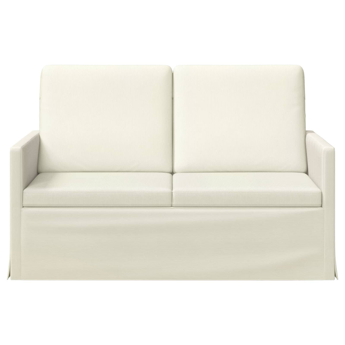 2 Seater Sofa Cream 130 x 81 x 82 cm Corduroy Fabric